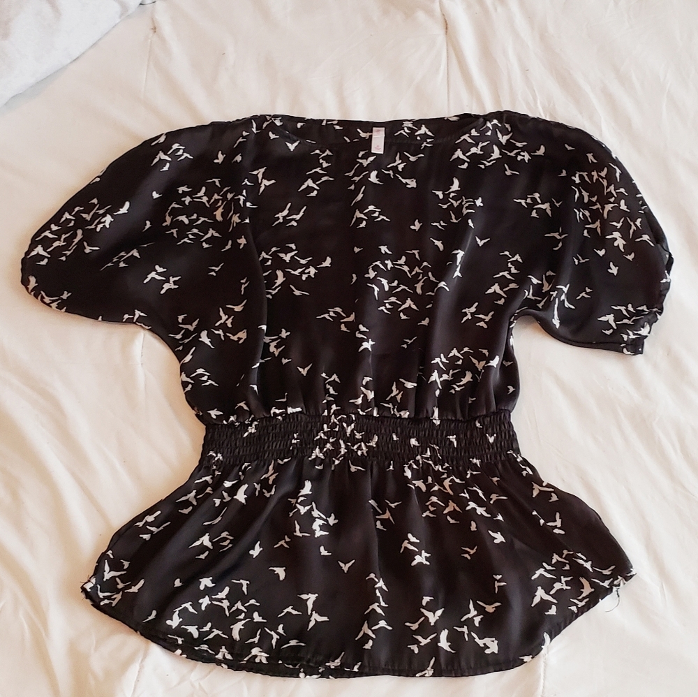 Bird Print Blouse (Donated)